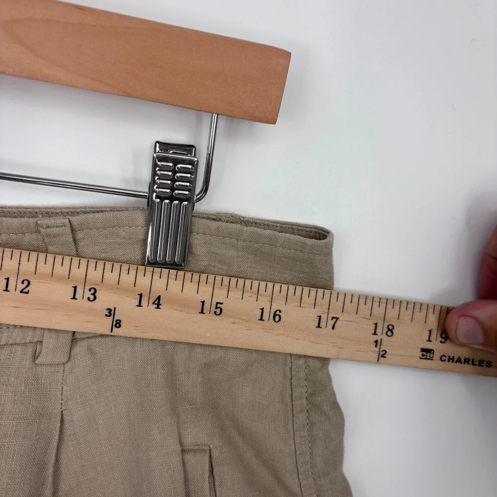 Everlane The Linen Way High Pants Womens 12  Tan European Linen Wide Leg Coastal
